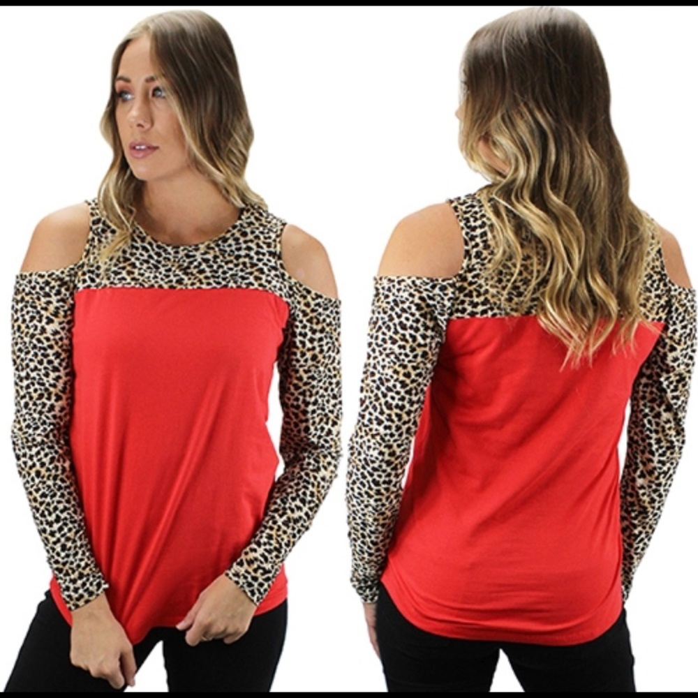 Cold Shoulder Red Top